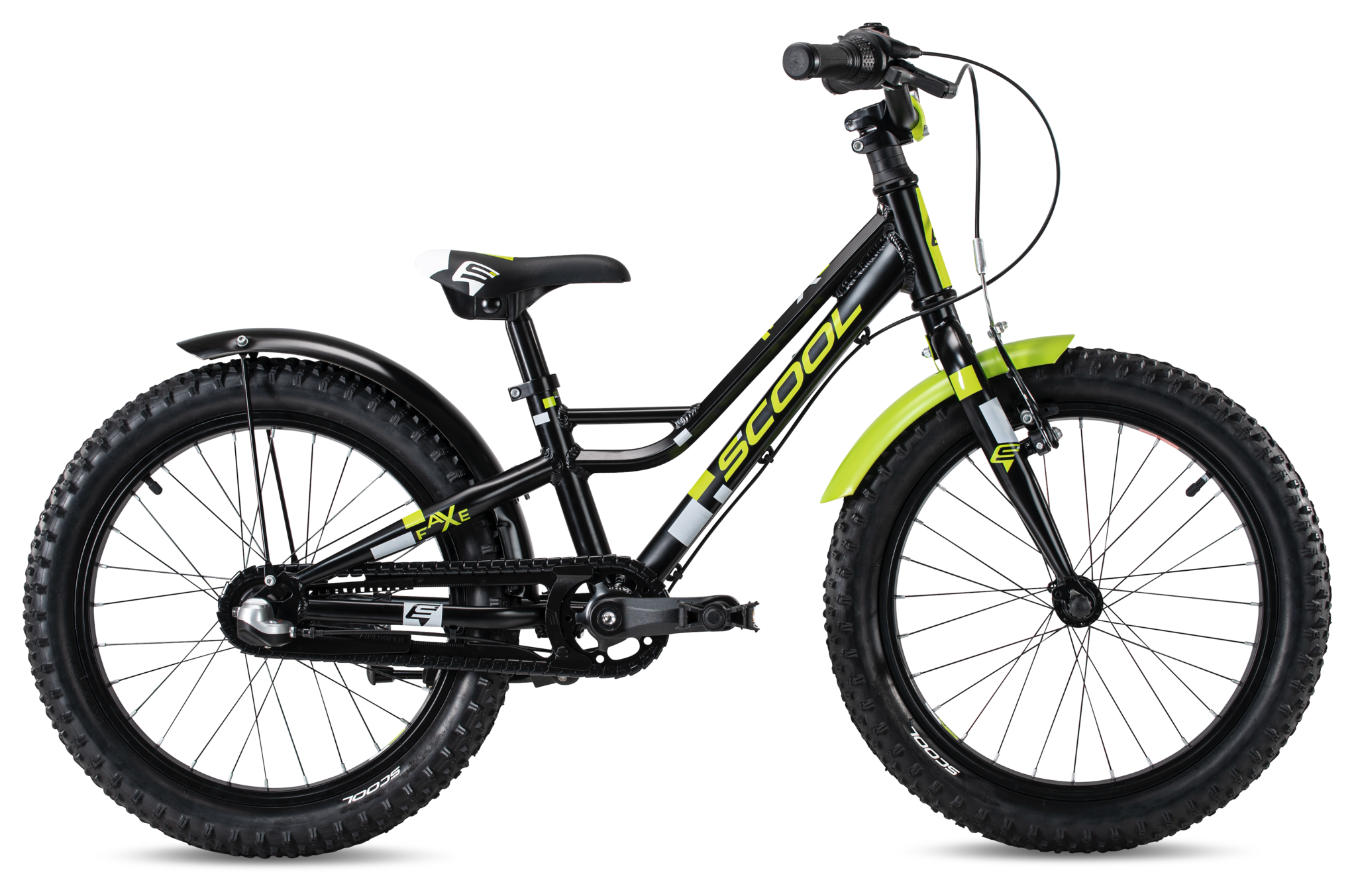 S'COOL faXe 18" Black-Lemon 3-Speed 5+
