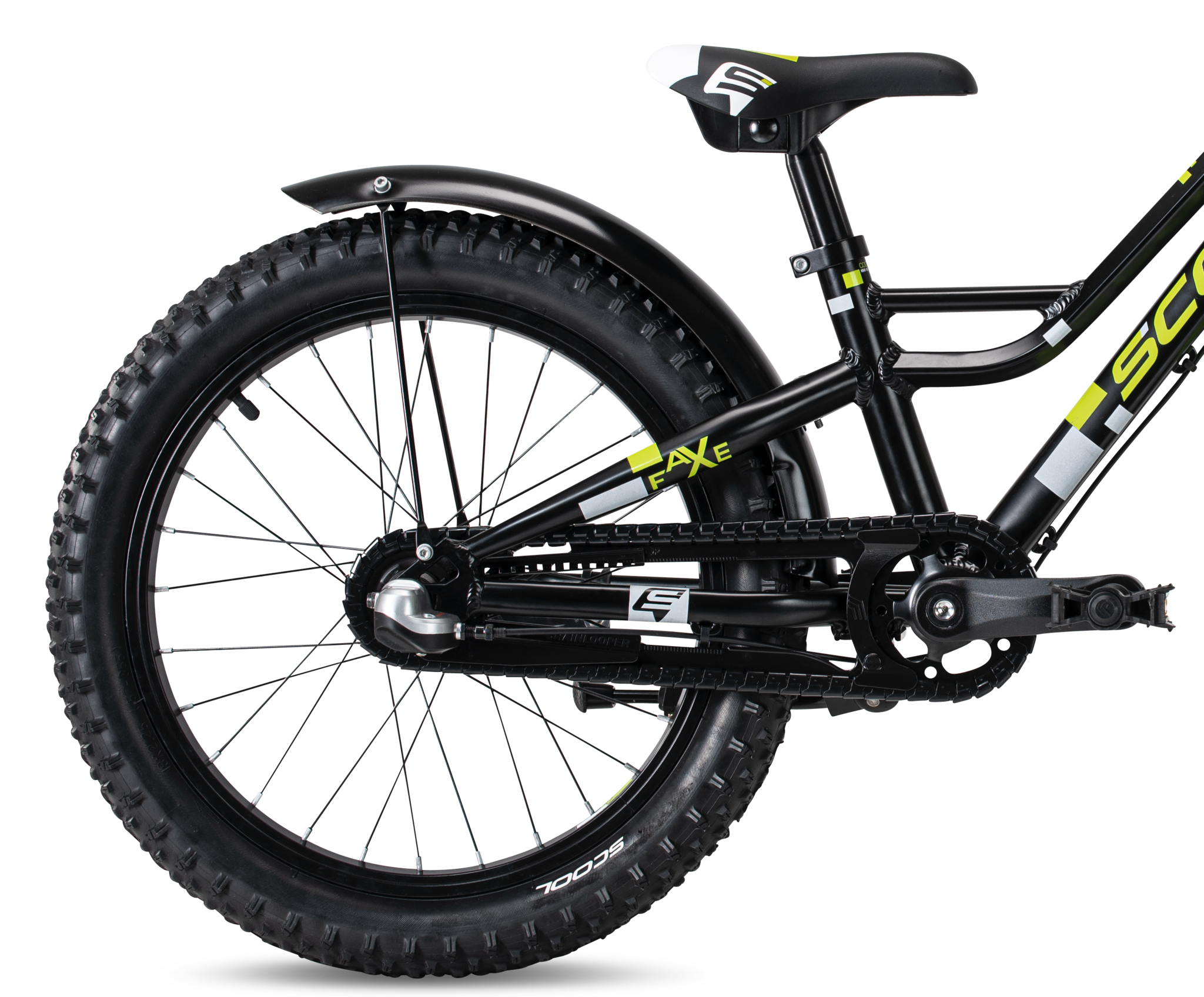 S'COOL faXe 18" Black-Lemon 3-Speed 5+