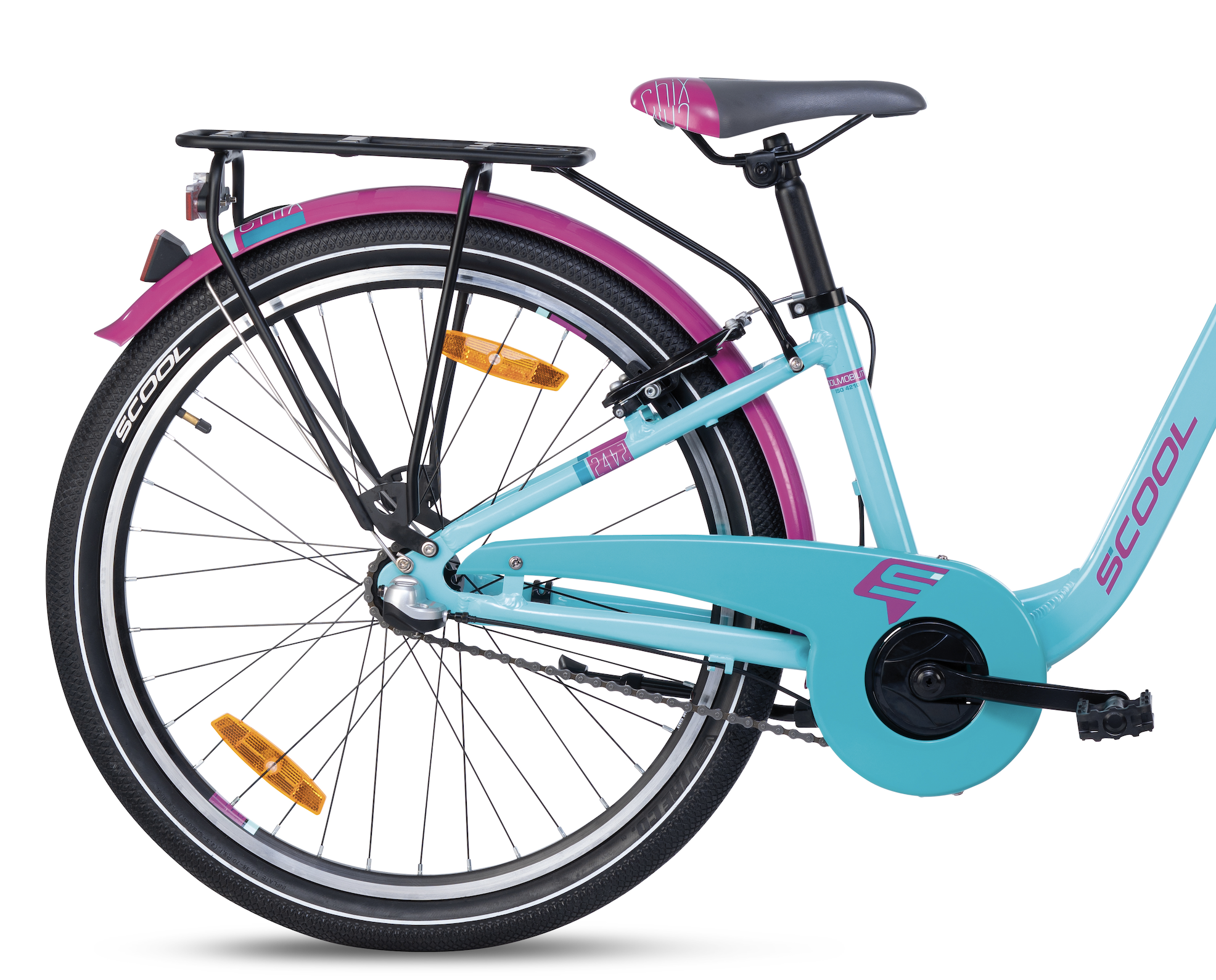 S'COOL chiX ALU 24" Turquoise 3-Speed 8+
