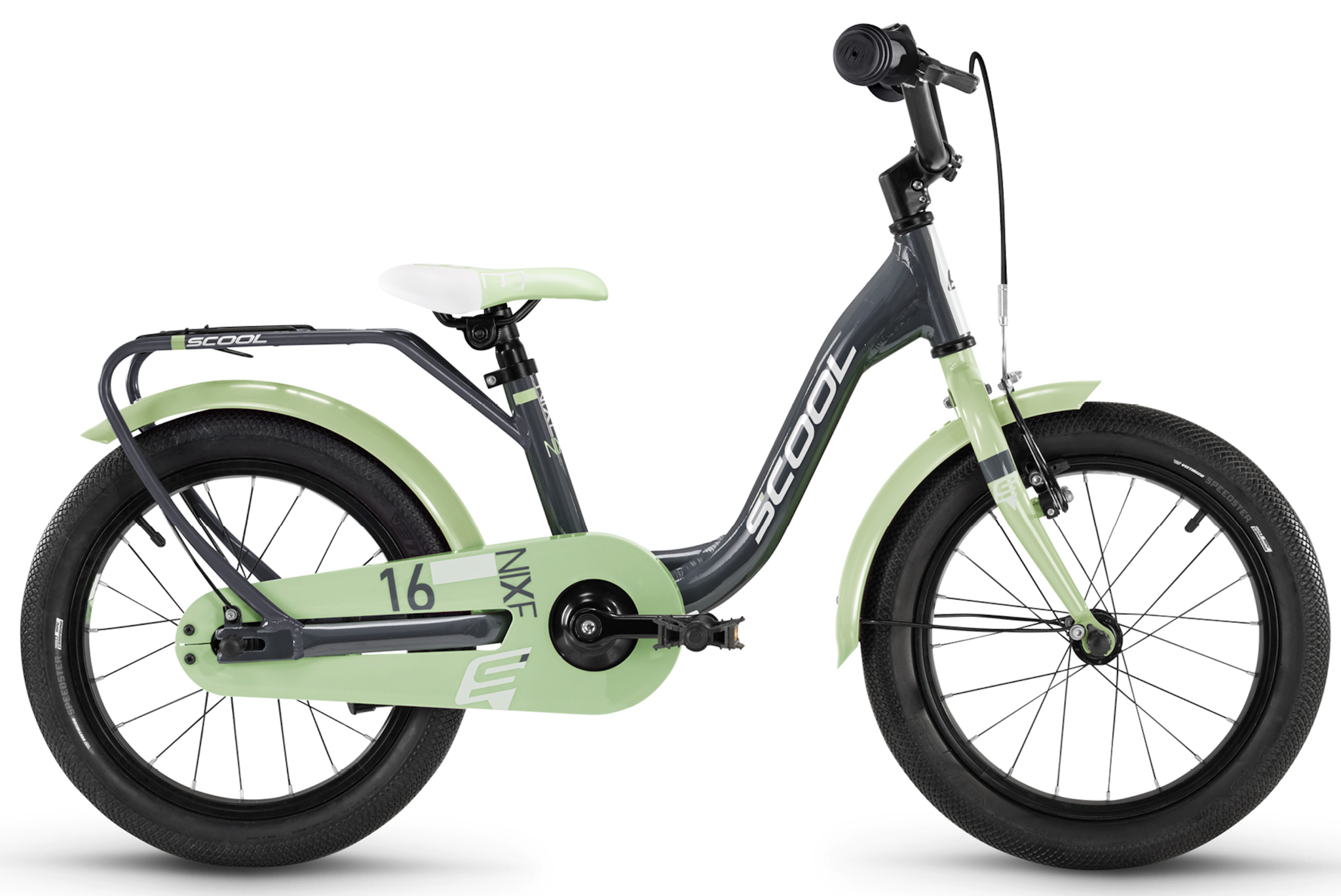 S'COOL niXe 16" Dark Grey - Pastel Green 4+