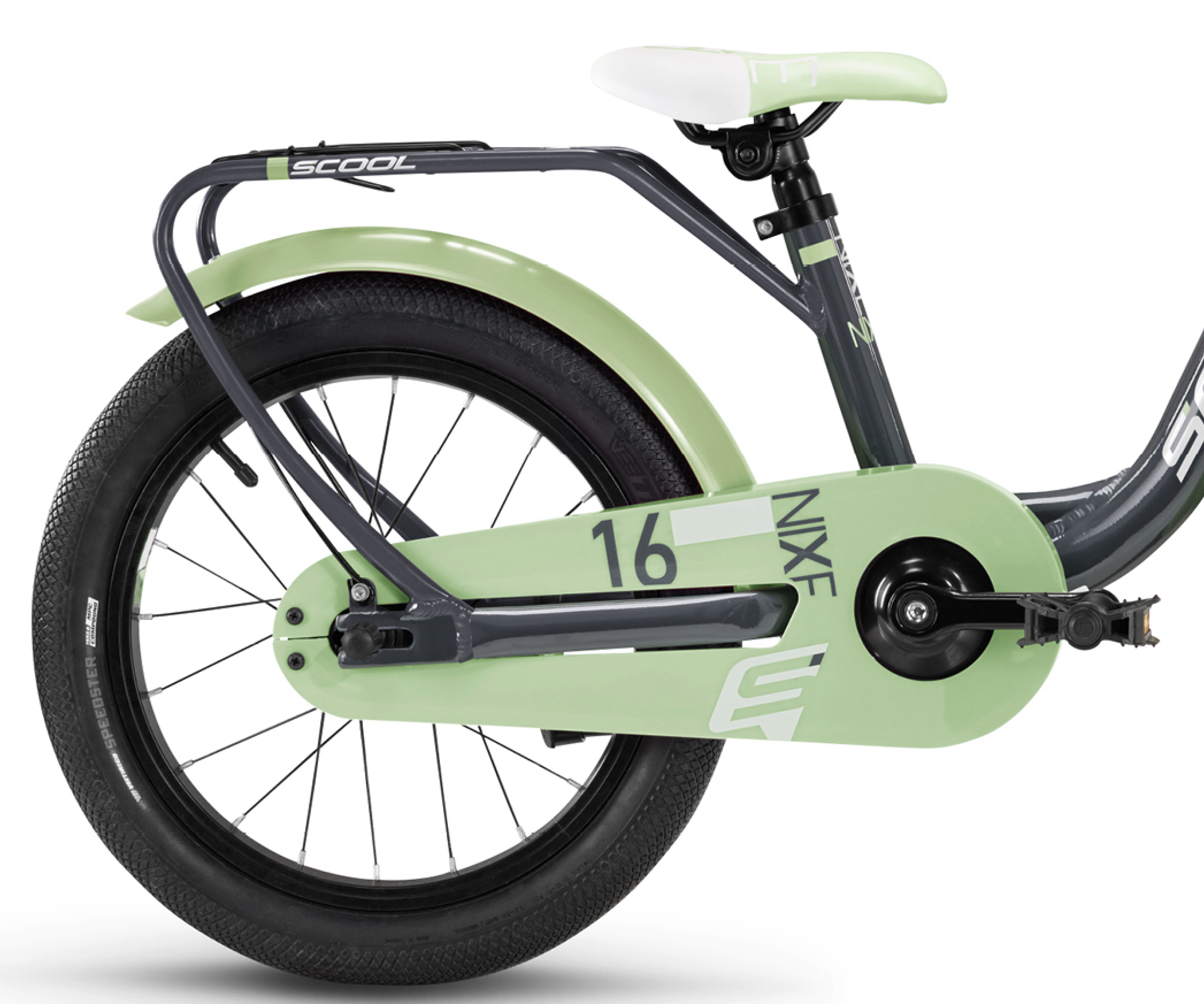 S'COOL niXe 16" Dark Grey - Pastel Green 4+