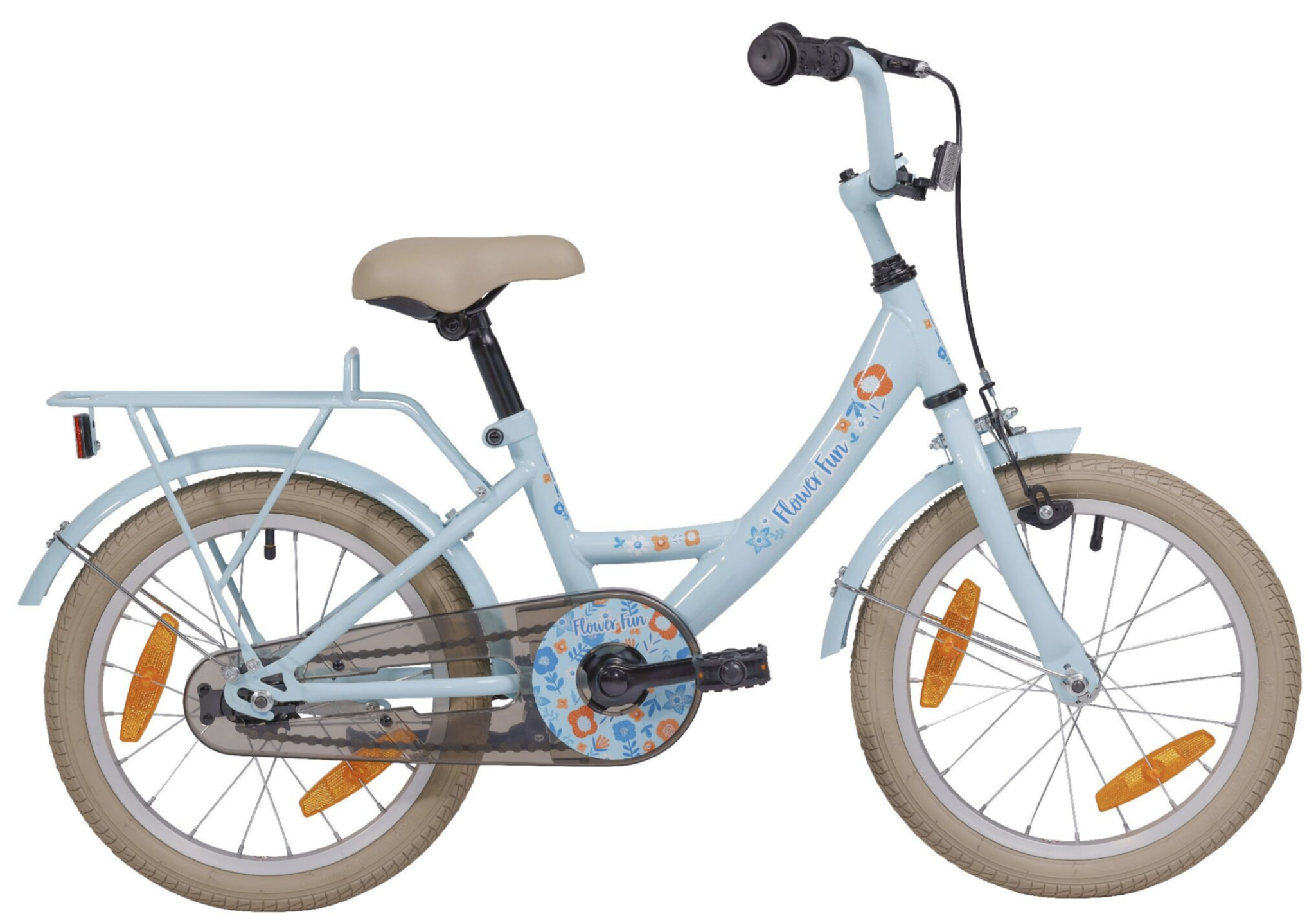 Showroom model - BikeFun meisjesfiets 16" Flower Fun lichtblauw 4+