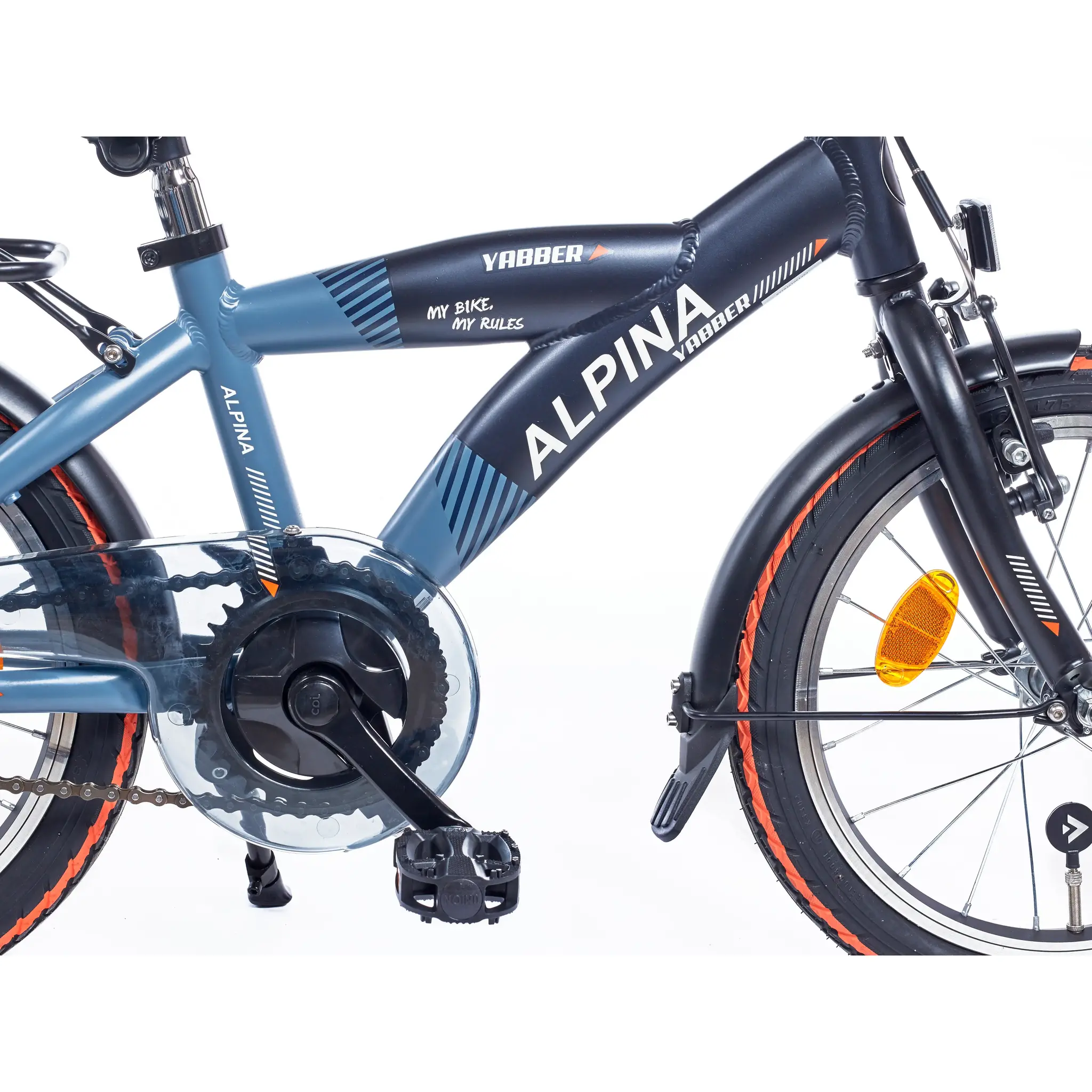 Alpina Yabber jongensfiets 18" Stone Blue - Navy Blue 5+