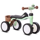 Pukylino oefenfiets met 4 wielen Pastel Green bundel 1+