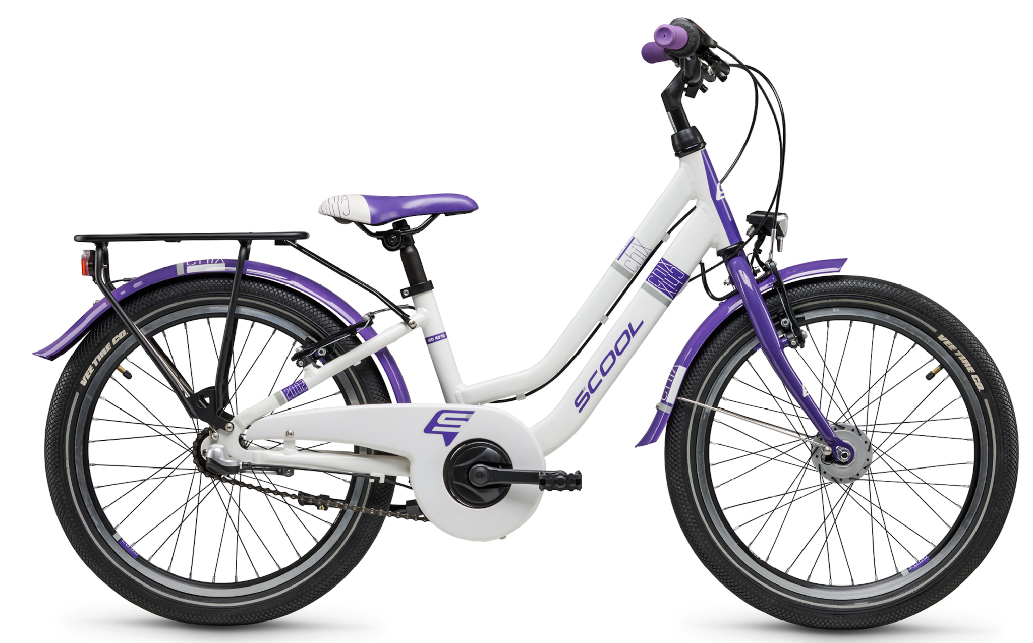 S'COOL chiX twin 20" wit-paars 3-Speed 6+