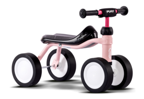 Pukylino oefenfiets met 4 wielen Retro Roze 1+