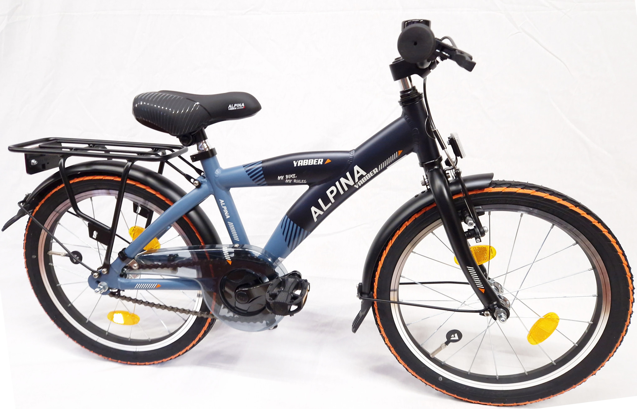 Showroom model - Alpina Yabber jongensfiets 18" Stone Blue - Navy Blue 5+