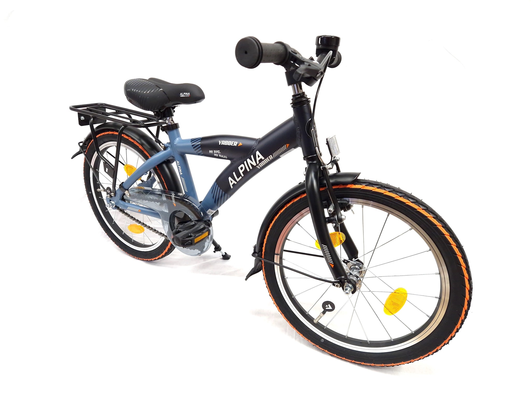 Showroom model - Alpina Yabber jongensfiets 18" Stone Blue - Navy Blue 5+
