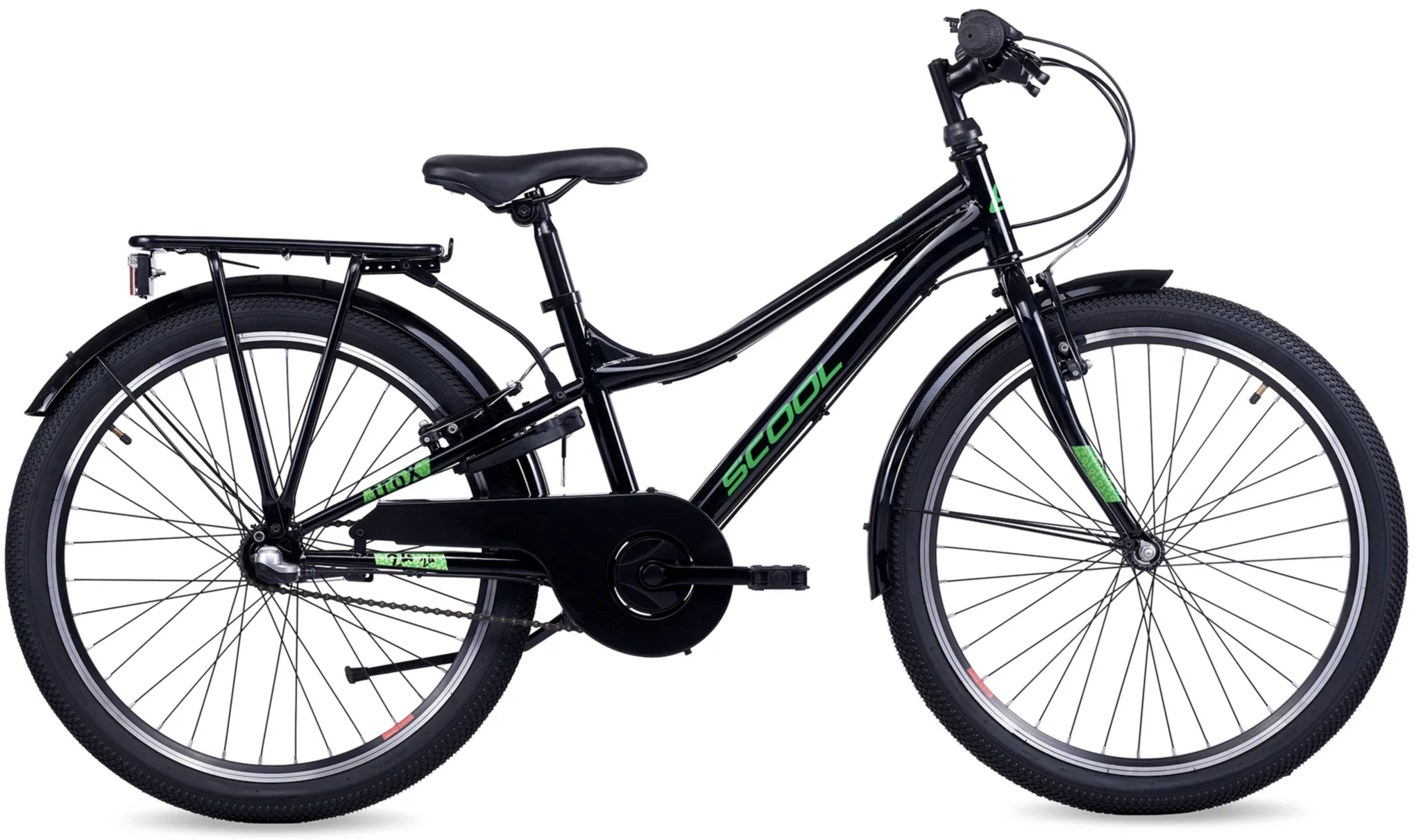 S'COOL troX 24" Black-Neon 3-Speed 8+