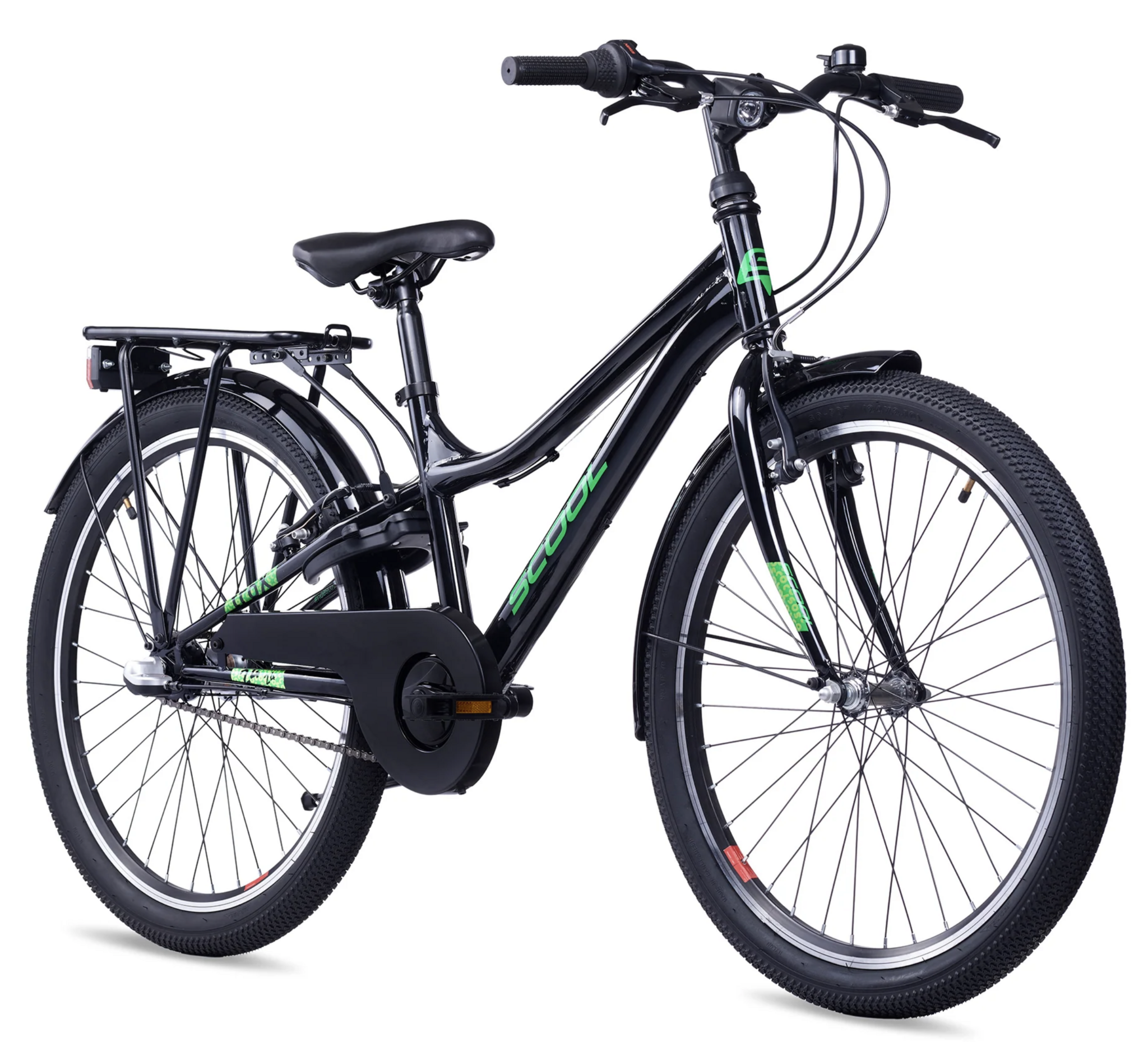 S'COOL troX 24" Black-Neon 3-Speed 8+