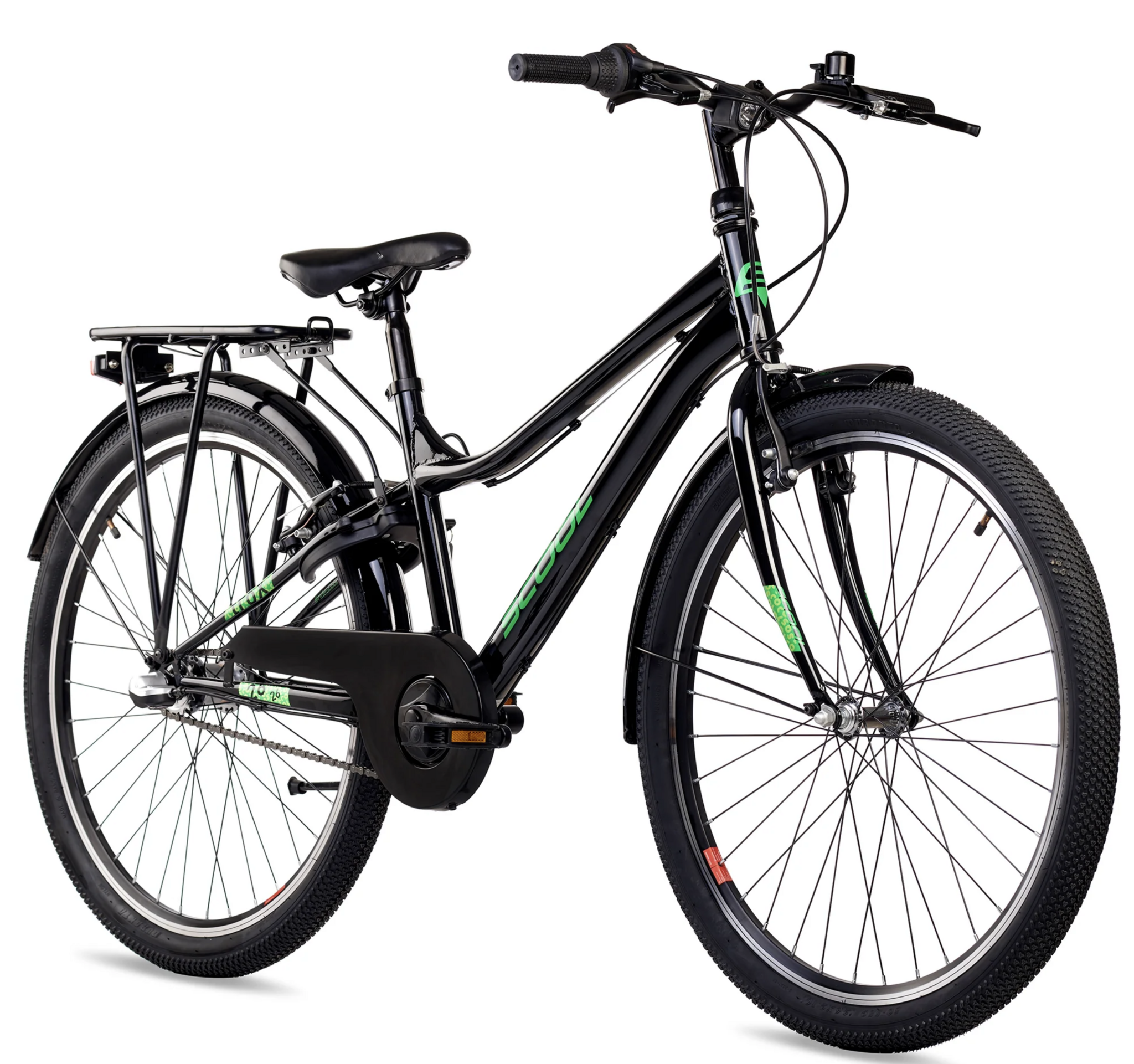 S'COOL troX 26" Black-Neon 3-Speed 10+