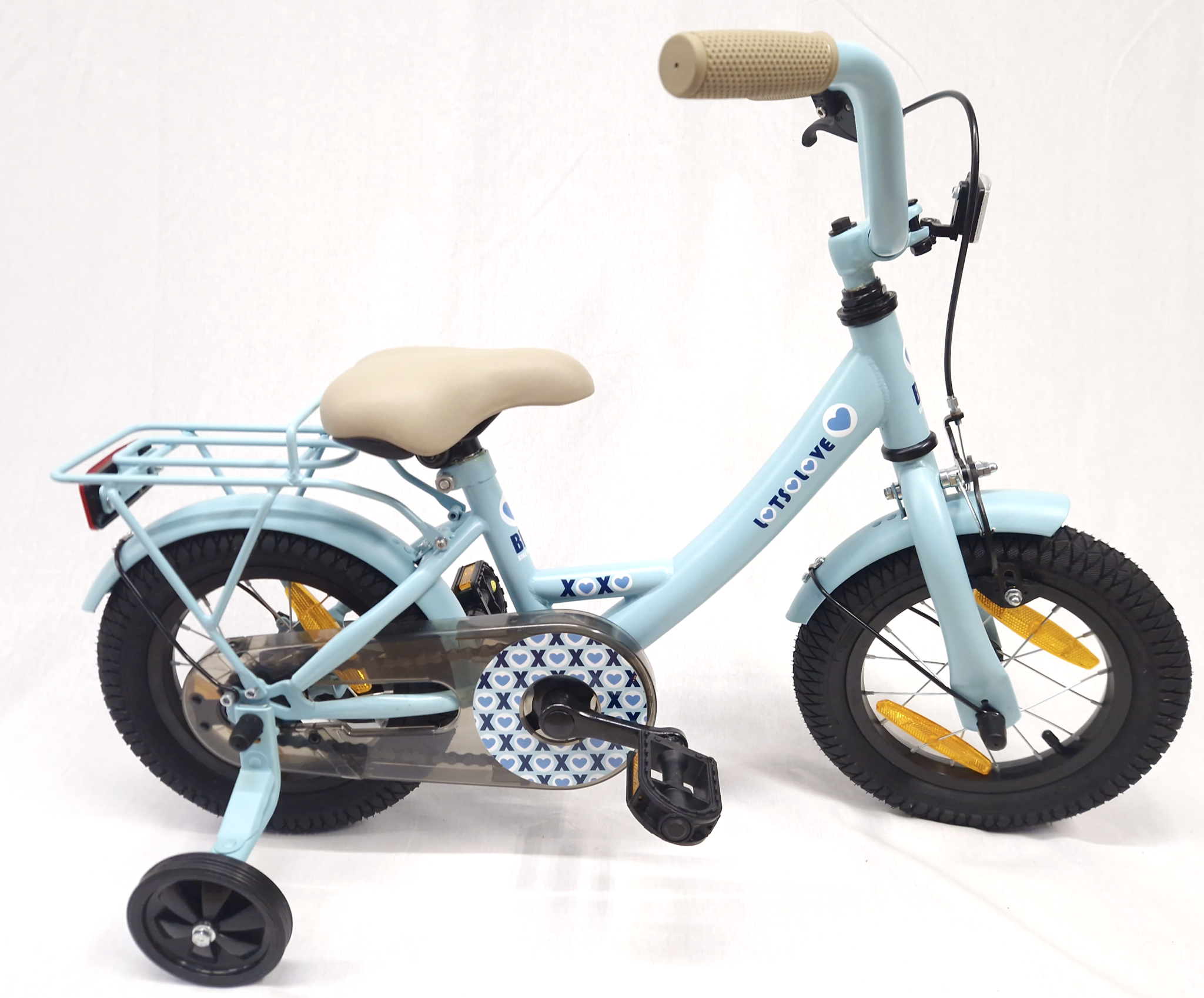 Showroom model - BikeFun meisjesfiets 12" Lots of Love lichtblauw 3+