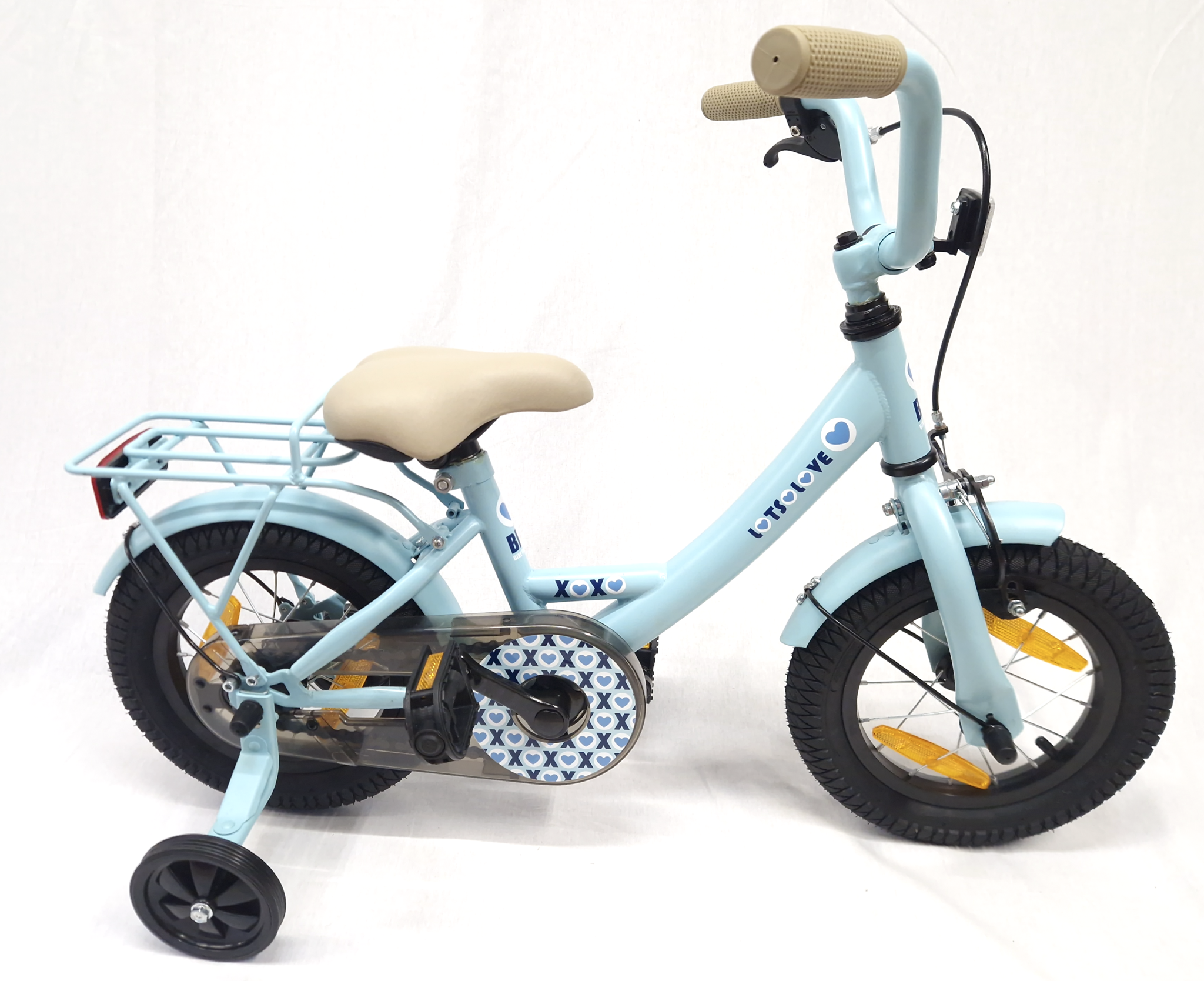 Showroom model - BikeFun meisjesfiets 12" Lots of Love lichtblauw 3+