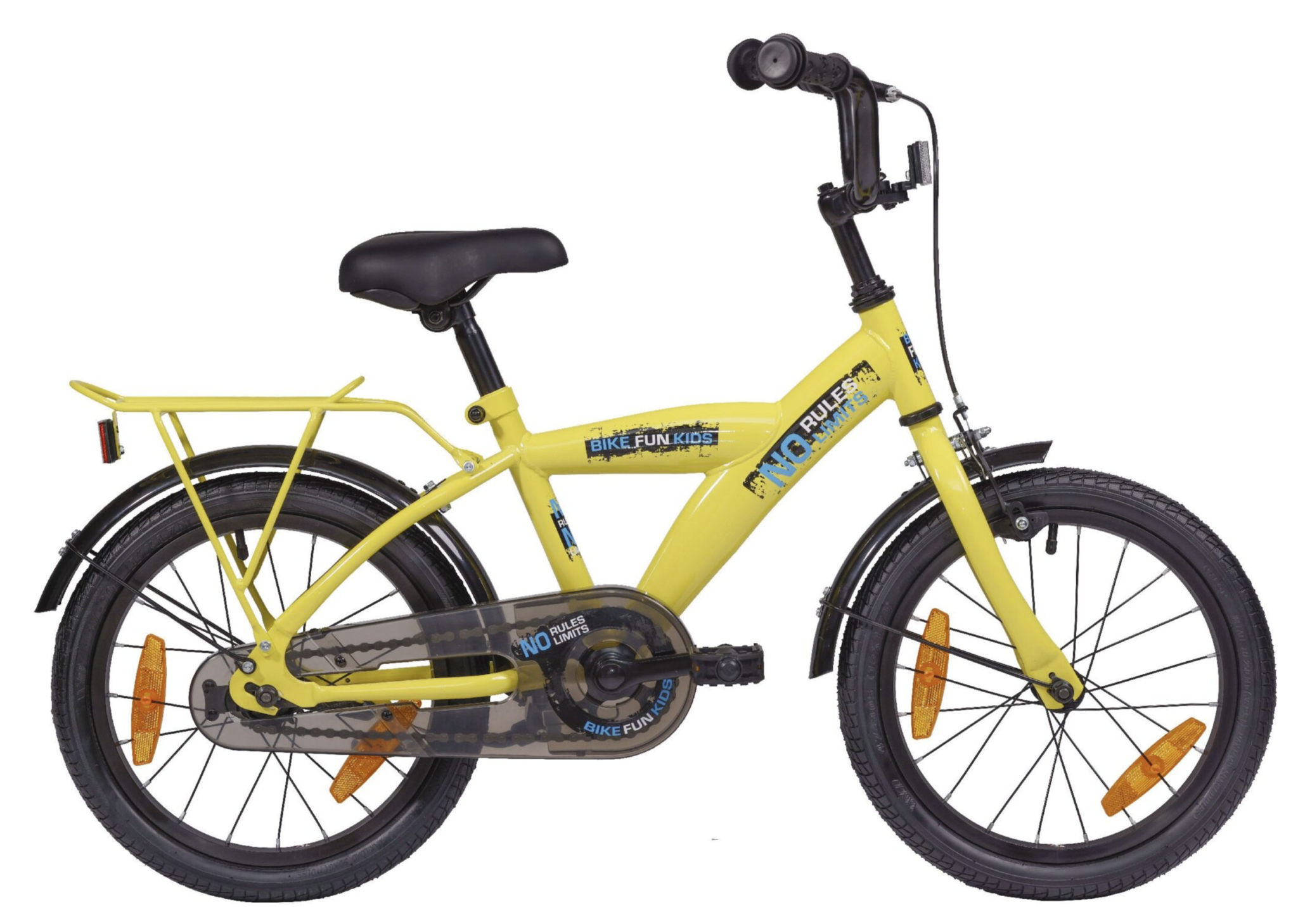 Showroom model - BikeFun jongensfiets No Limit 16" Geel 4+