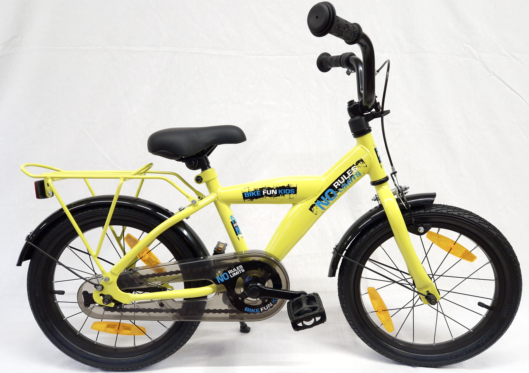 Showroom model - BikeFun jongensfiets No Limit 16" Geel 4+