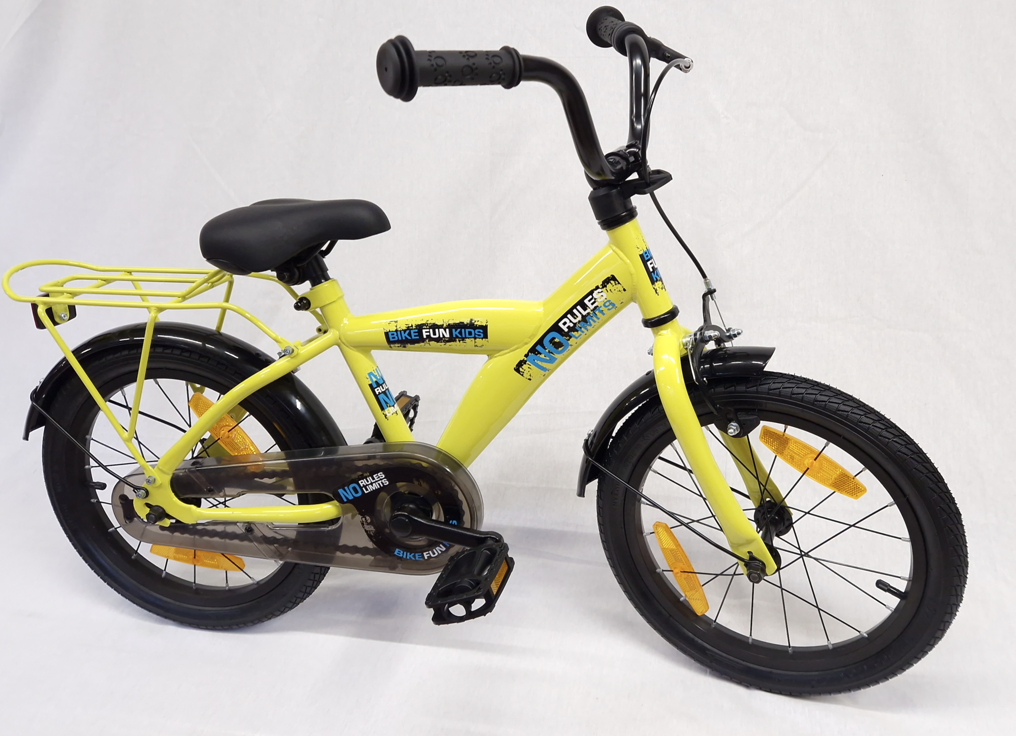 Showroom model - BikeFun jongensfiets No Limit 16" Geel 4+