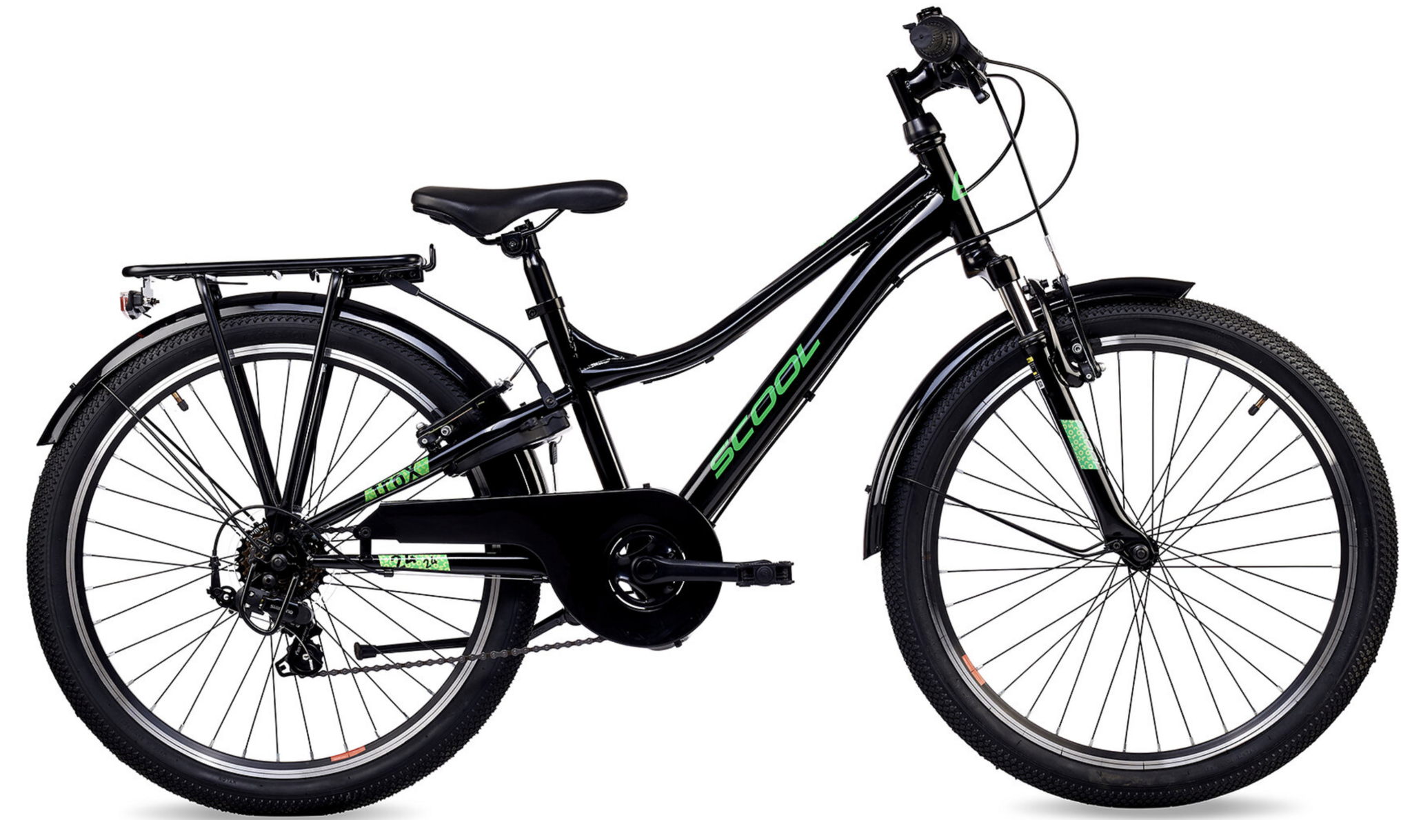 S'COOL troX 24" Black-Neon 6-Speed 8+