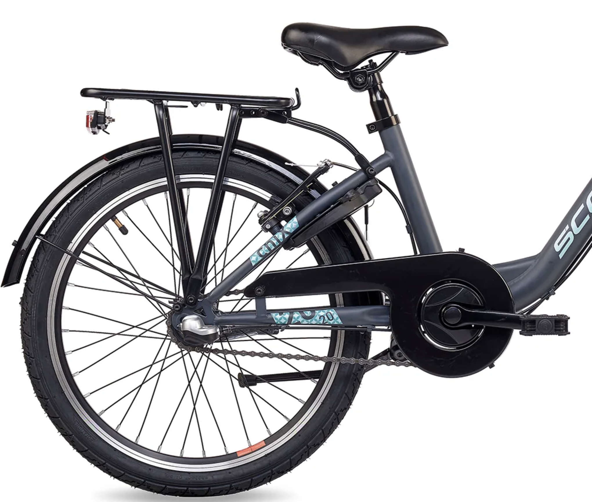 S'COOL chiX Steel 20" Dark Grey - Aqua 3-Speed 6+
