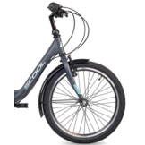 S'COOL chiX Steel 20" Dark Grey - Aqua 3-Speed 6+