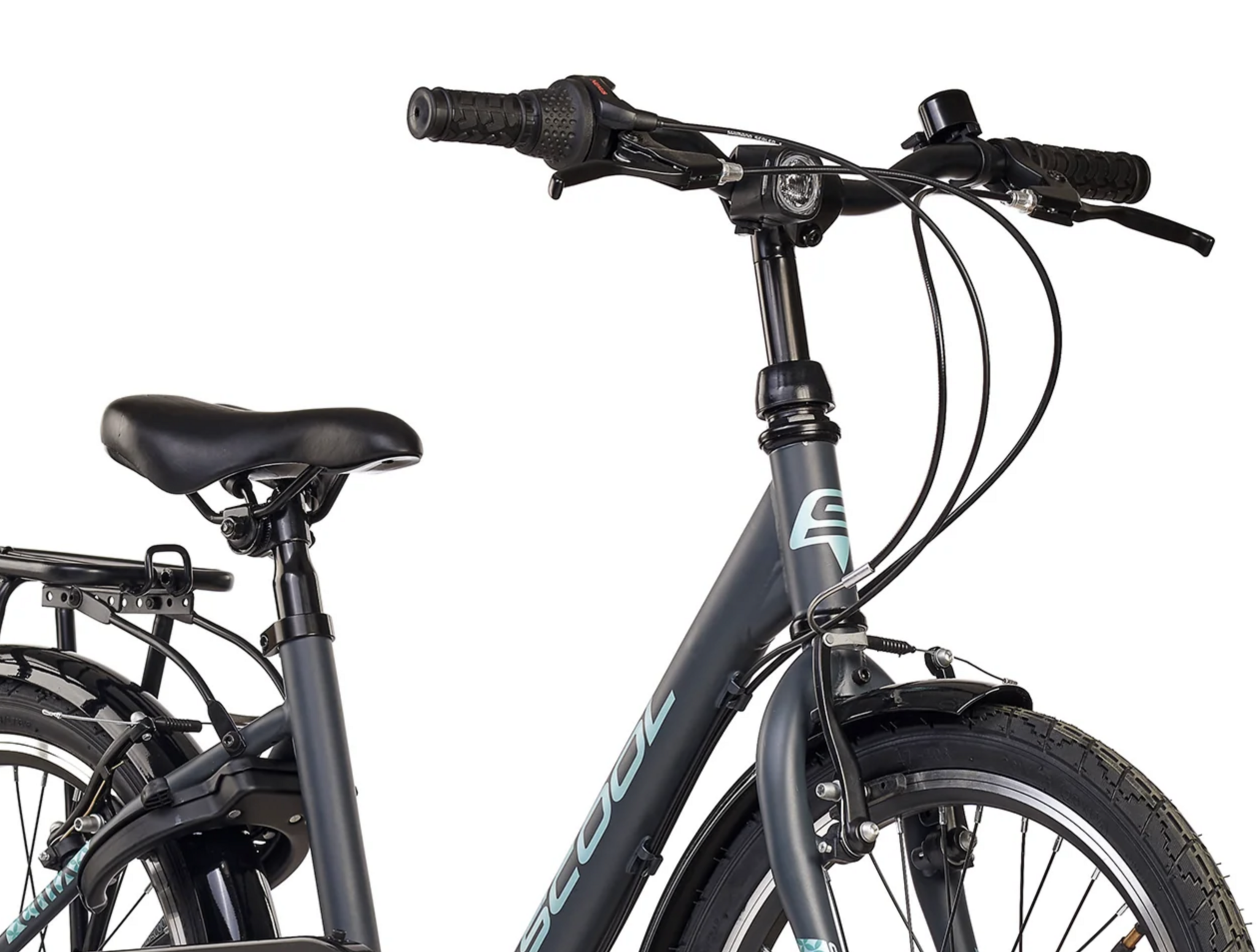 S'COOL chiX Steel 20" Dark Grey - Aqua 3-Speed 6+