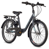 S'COOL chiX Steel 20" Dark Grey - Aqua 3-Speed 6+