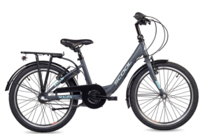 S'COOL chiX Steel 20" Dark Grey - Aqua 3-Speed 6+
