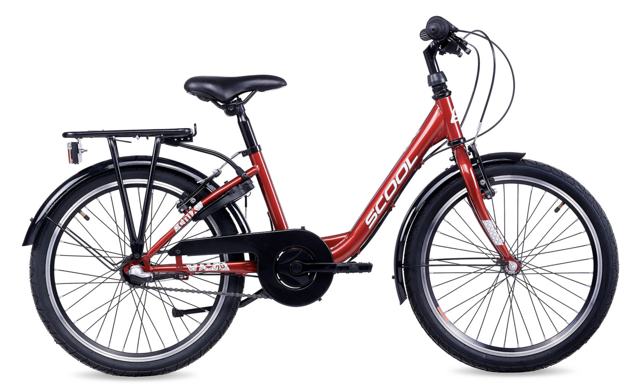 S'COOL chiX Steel 20" Rood - Wit 3-Speed 6+