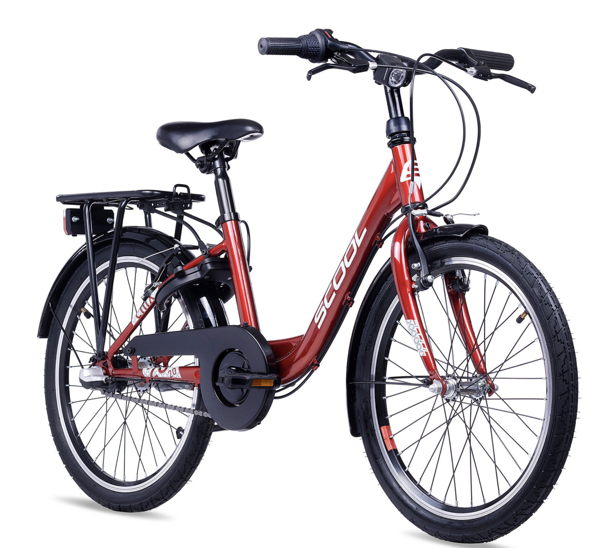 S'COOL chiX Steel 20" Rood - Wit 3-Speed 6+