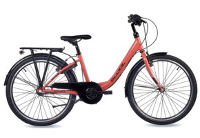 S'COOL chiX Steel 24" Coral - Dark Red 3-Speed 8+