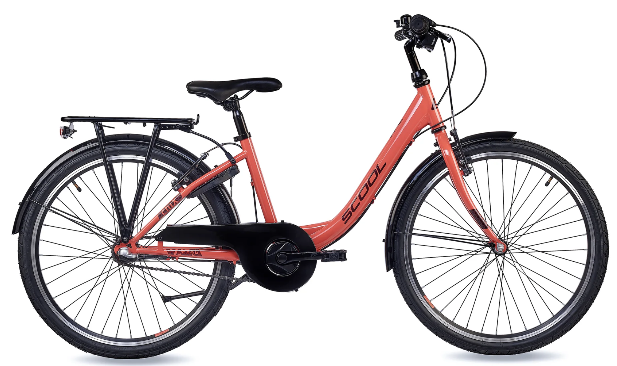 S'COOL chiX Steel 24" Coral - Dark Red 3-Speed 8+