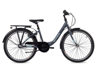 S'COOL chiX Steel 24" Dark Grey - Aqua 3-Speed 8+