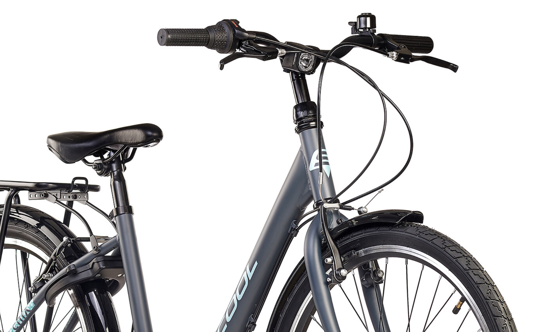 S'COOL chiX Steel 24" Dark Grey - Aqua 3-Speed 8+