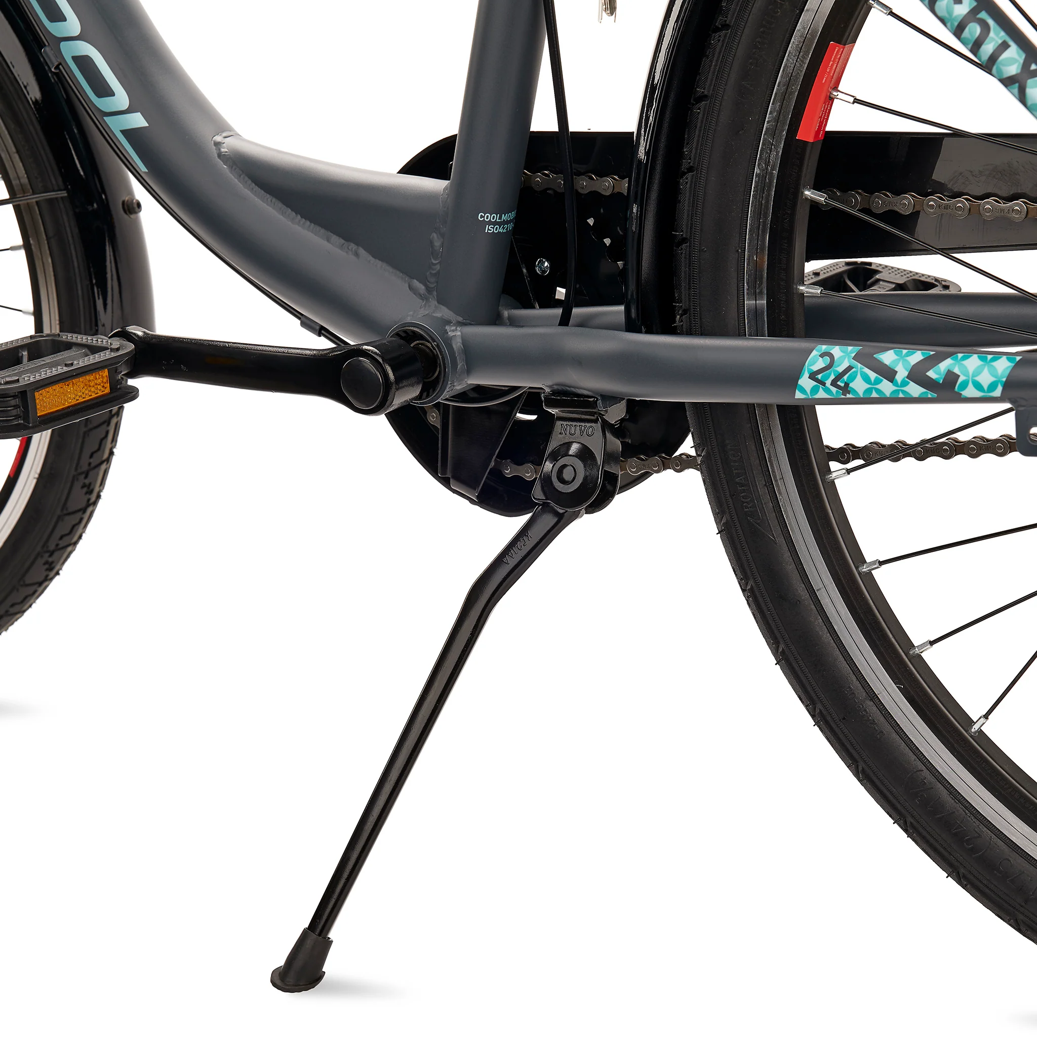 S'COOL chiX Steel 24" Dark Grey - Aqua 3-Speed 8+
