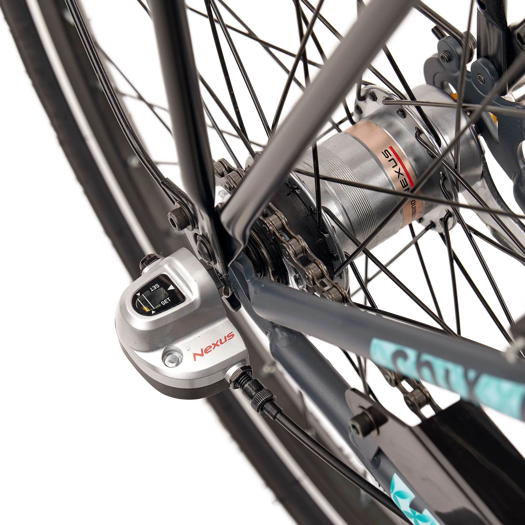 S'COOL chiX Steel 24" Dark Grey - Aqua 3-Speed 8+
