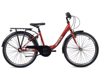 S'COOL chiX Steel 24" Rood - Wit 3-Speed 8+