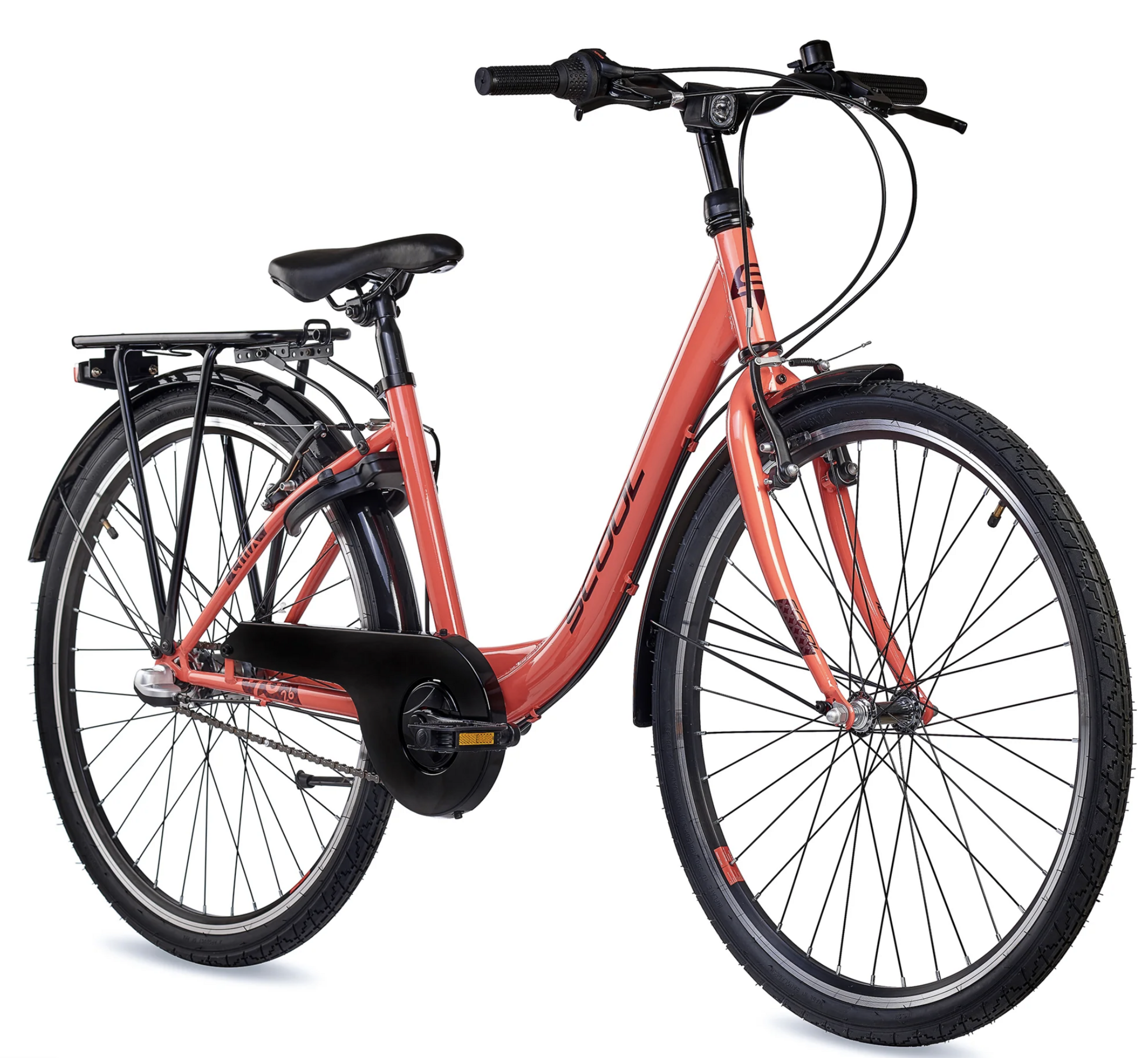 S'COOL chiX Steel 26" Coral - Dark Red 3-Speed 10+