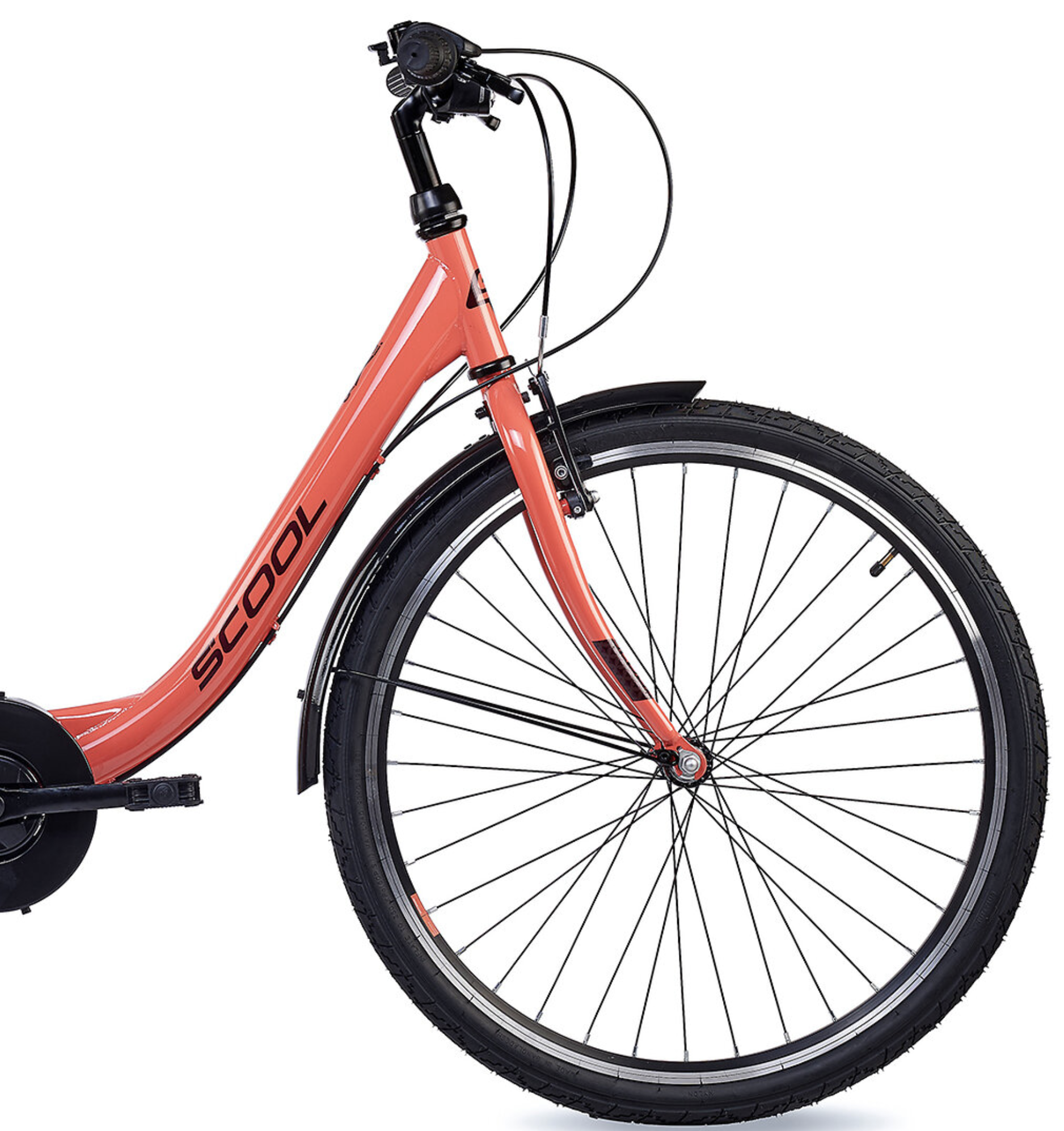 S'COOL chiX Steel 26" Coral - Dark Red 3-Speed 10+