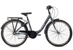S'COOL chiX Steel 26" Dark Grey - Aqua 3-Speed 10+
