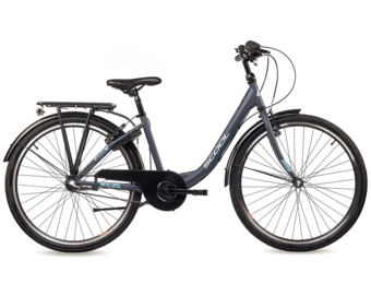S'COOL chiX Steel 26" Dark Grey - Aqua 3-Speed 10+