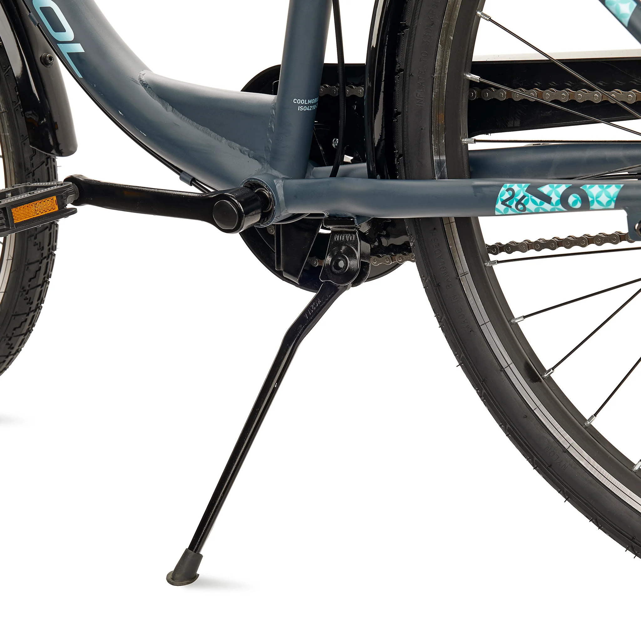 S'COOL chiX Steel 26" Dark Grey - Aqua 3-Speed 10+