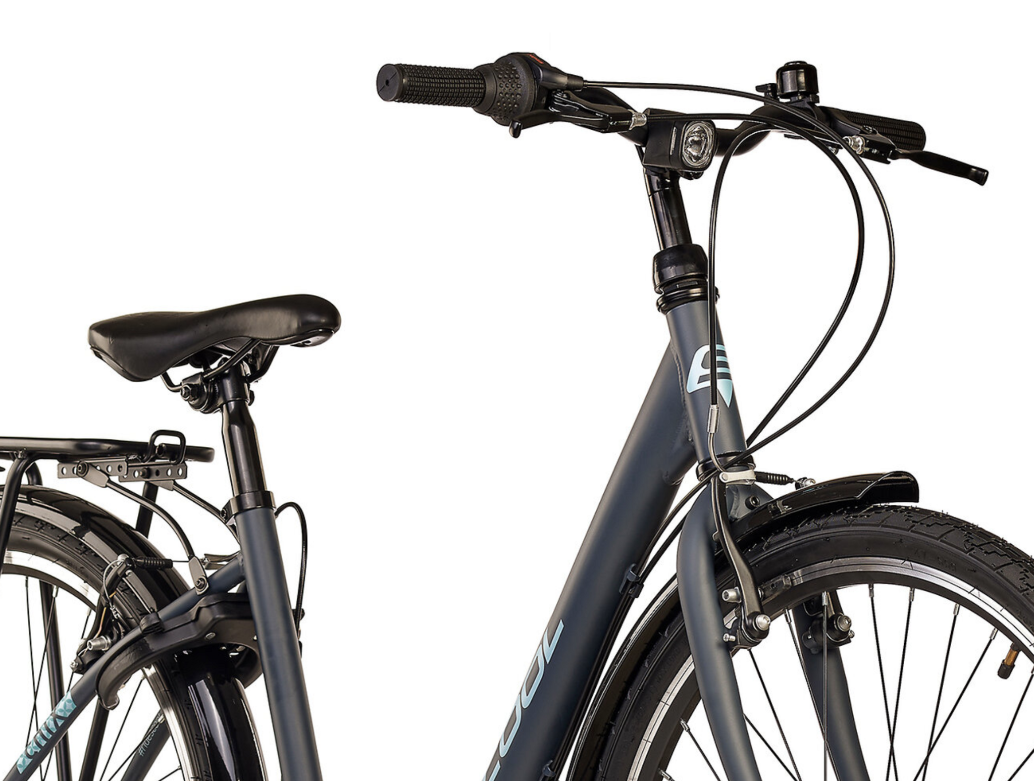 S'COOL chiX Steel 26" Dark Grey - Aqua 3-Speed 10+