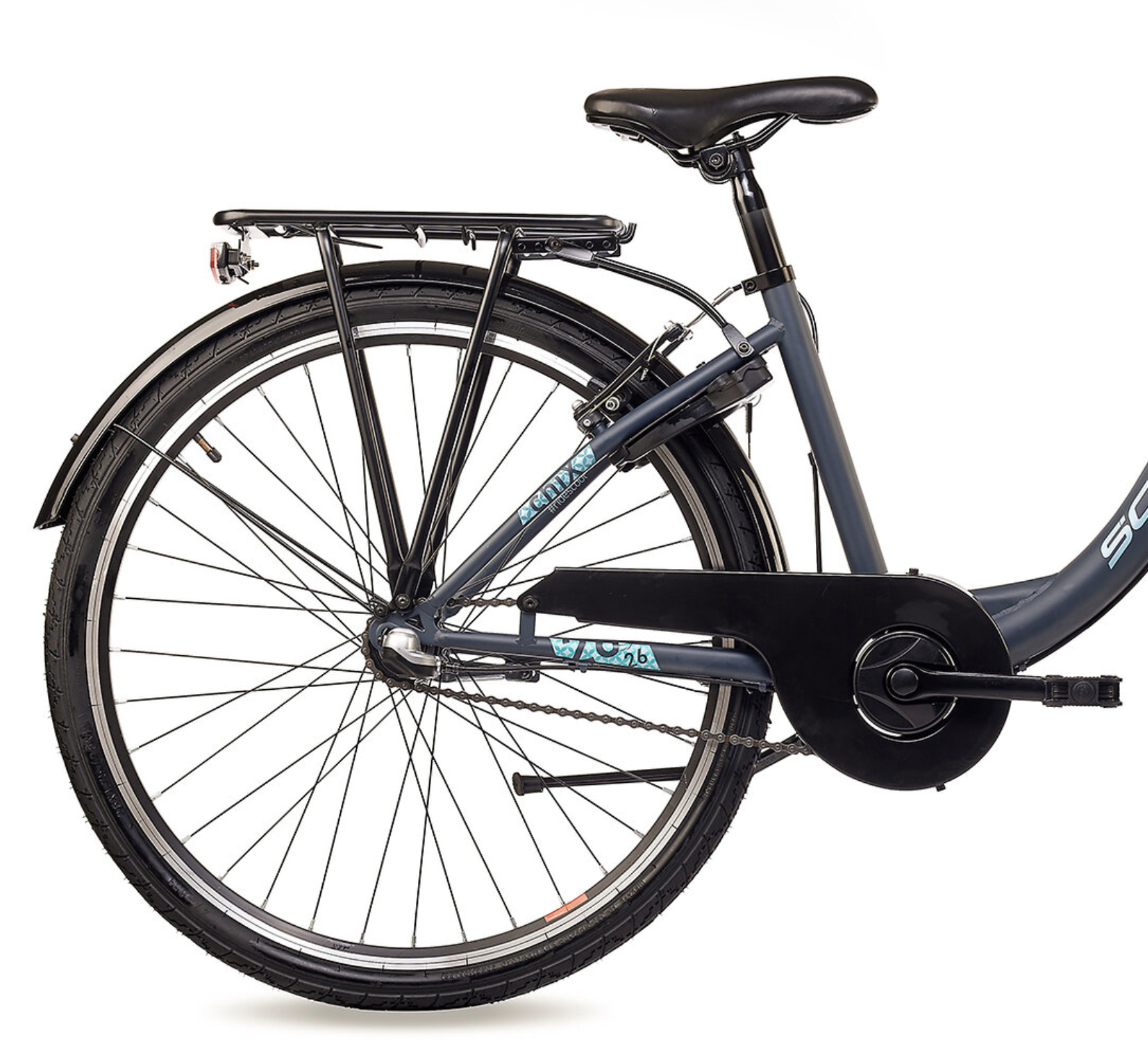 S'COOL chiX Steel 26" Dark Grey - Aqua 3-Speed 10+