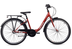 S'COOL chiX Steel 26" Rood - Wit 3-Speed 10+