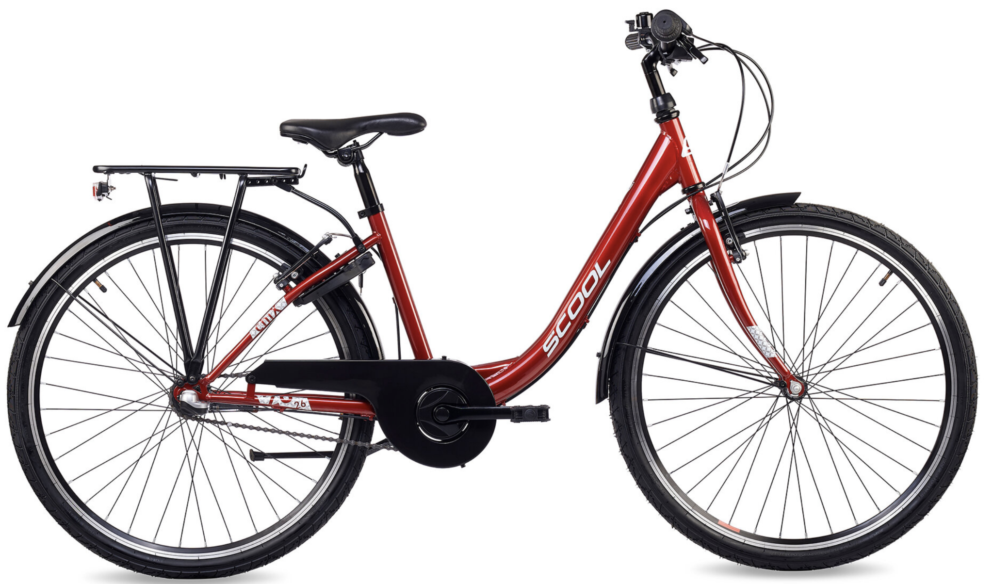S'COOL chiX Steel 26" Rood - Wit 3-Speed 10+