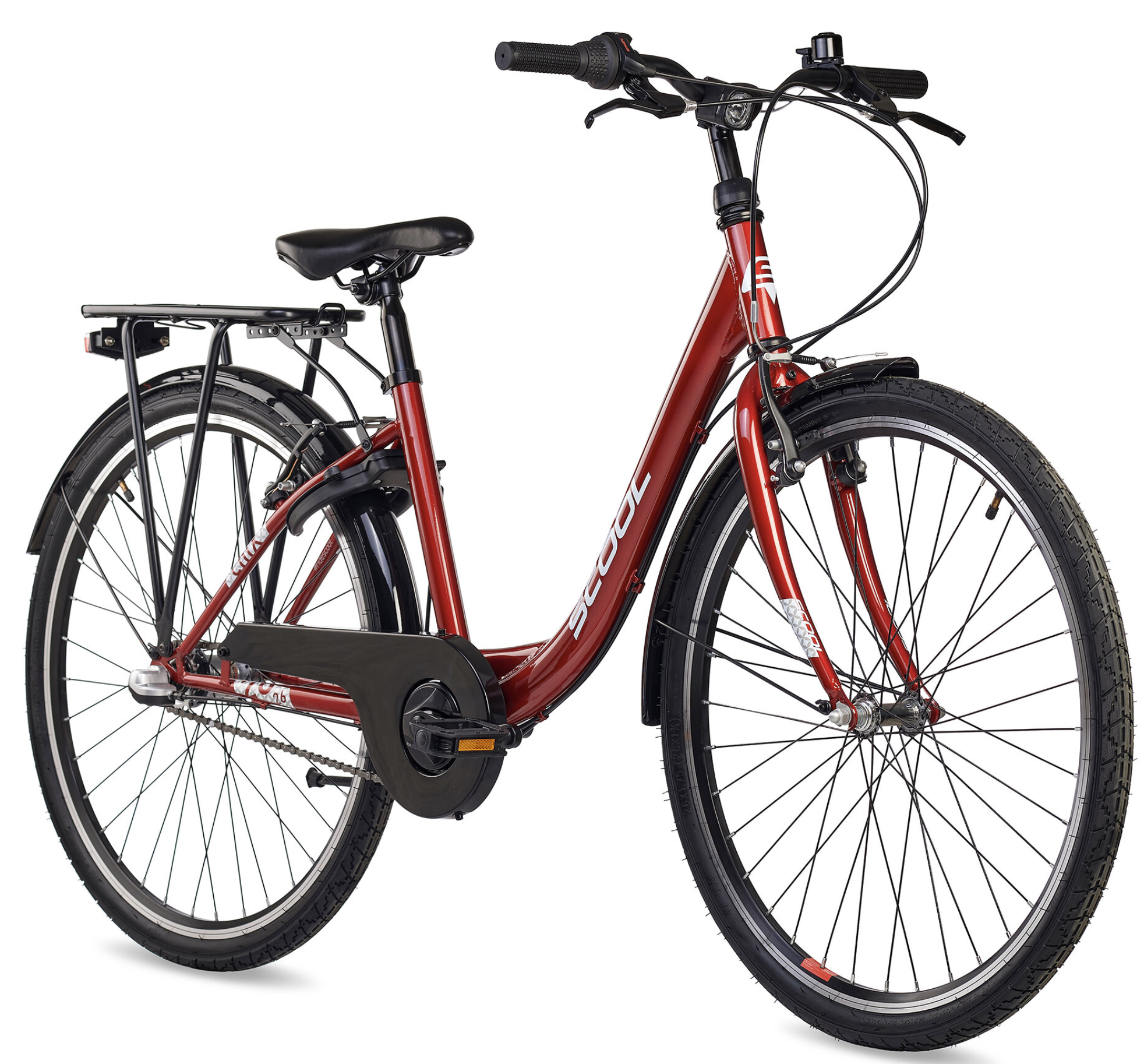 S'COOL chiX Steel 26" Rood - Wit 3-Speed 10+