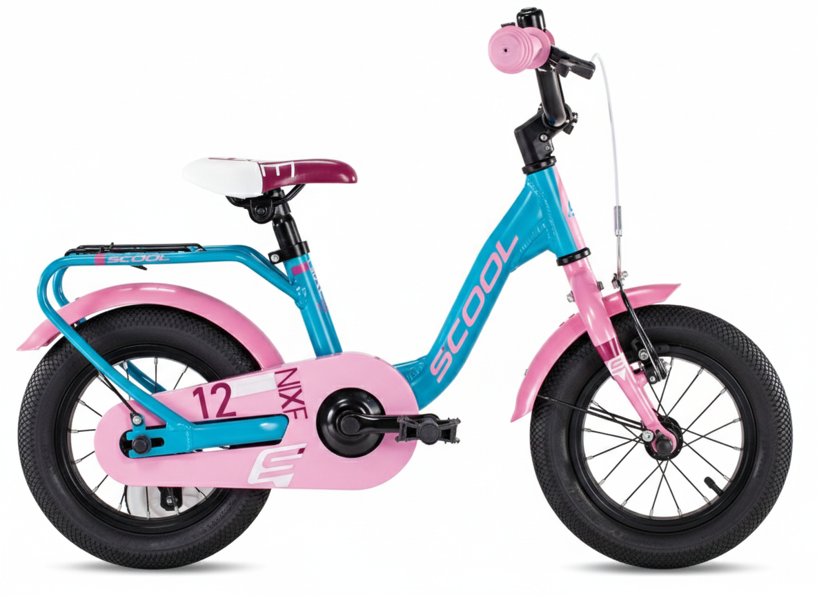 S'COOL niXe 12" Meisjesfiets Ocean - Pink 3+
