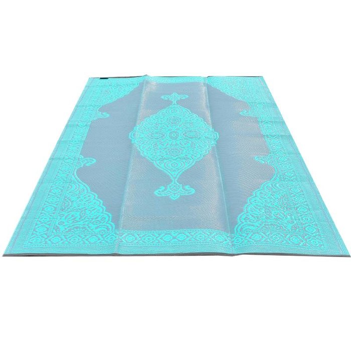 Wonder Rugs Plastic buitenkleed grijs turquoise arabisch