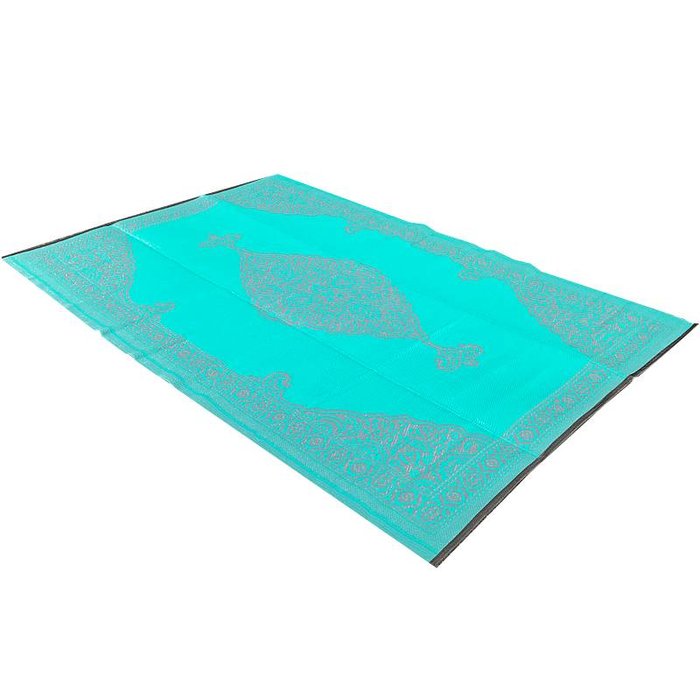 Wonder Rugs Plastic buitenkleed grijs turquoise arabisch