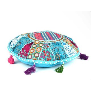 Turquoise patchwork rond