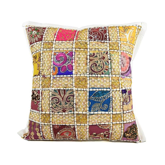 Oosters wit sierkussen met goud en glitter